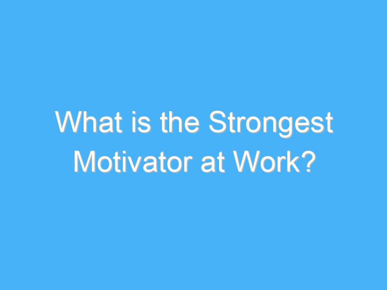 What is the Strongest Motivator at Work?