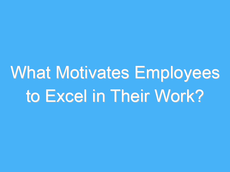 what motivates employees to excel in their work 440