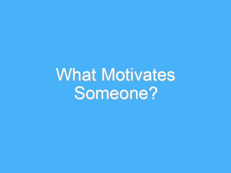 What Motivates Someone?