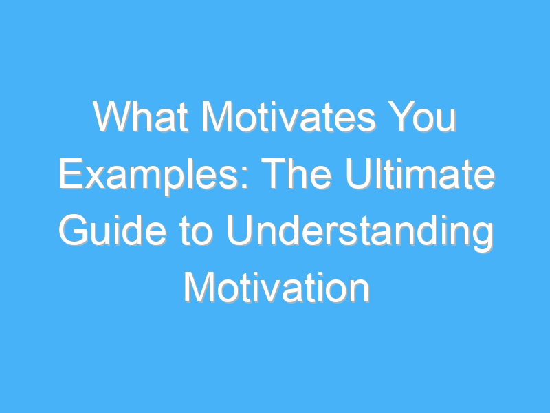 what motivates you examples the ultimate guide to understanding motivation 112