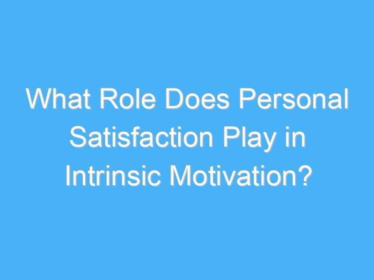 What Role Does Personal Satisfaction Play in Intrinsic Motivation?