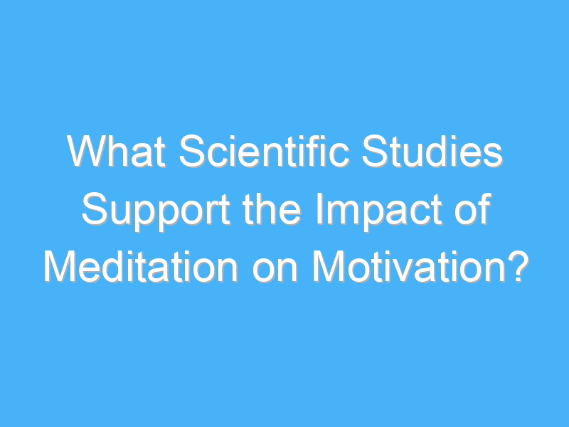 what scientific studies support the impact of meditation on motivation 3156
