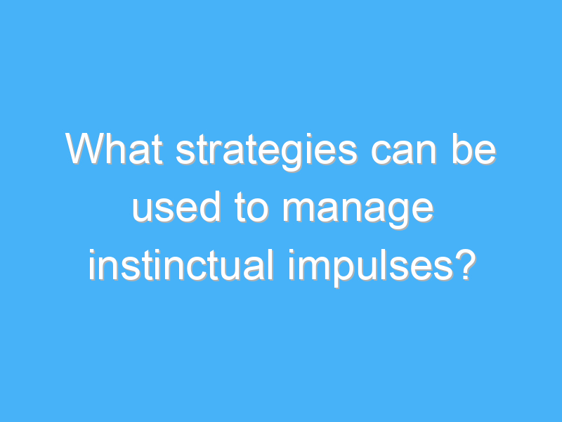 what strategies can be used to manage instinctual impulses 2622