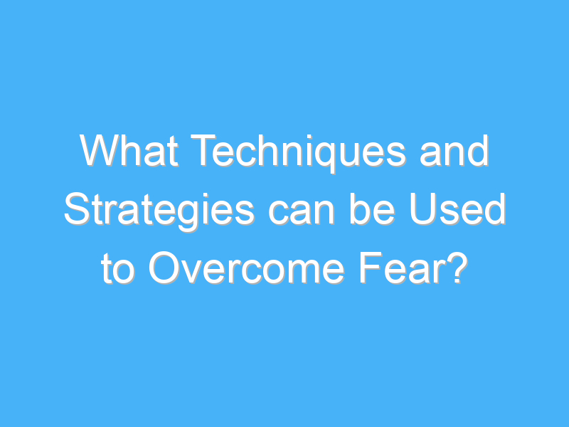 what techniques and strategies can be used to overcome fear 1841