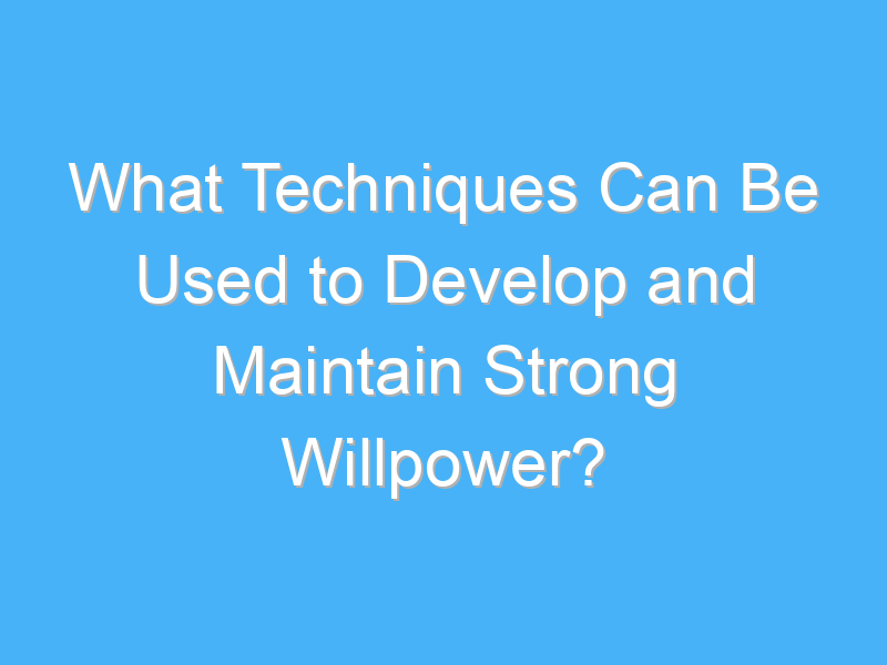 what techniques can be used to develop and maintain strong willpower 3298 3