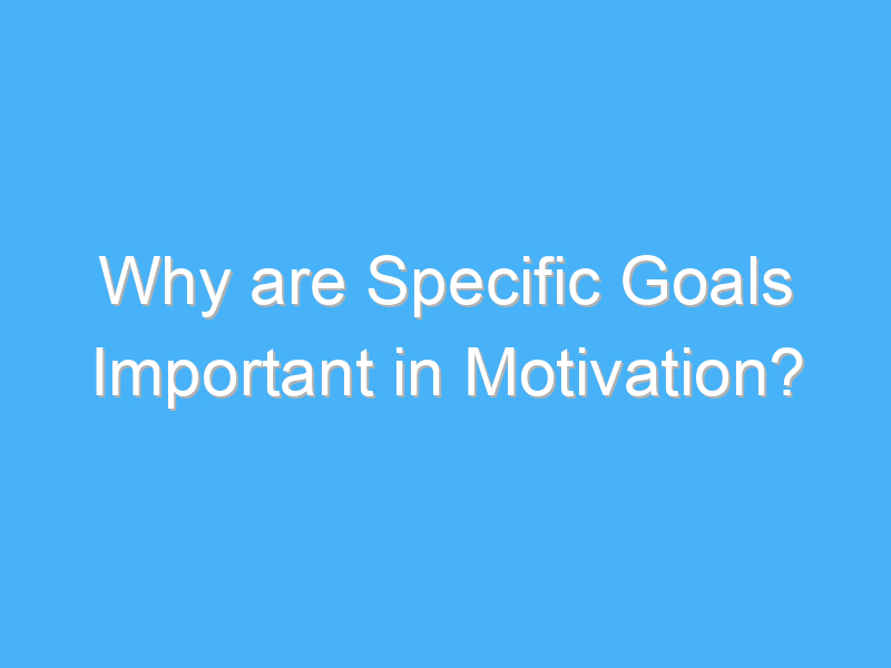 why are specific goals important in motivation 3220 2