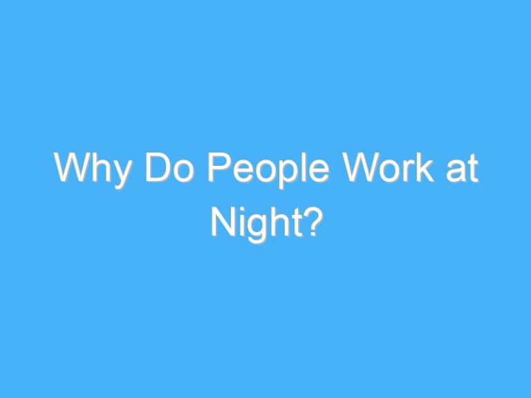Why Do People Work at Night?