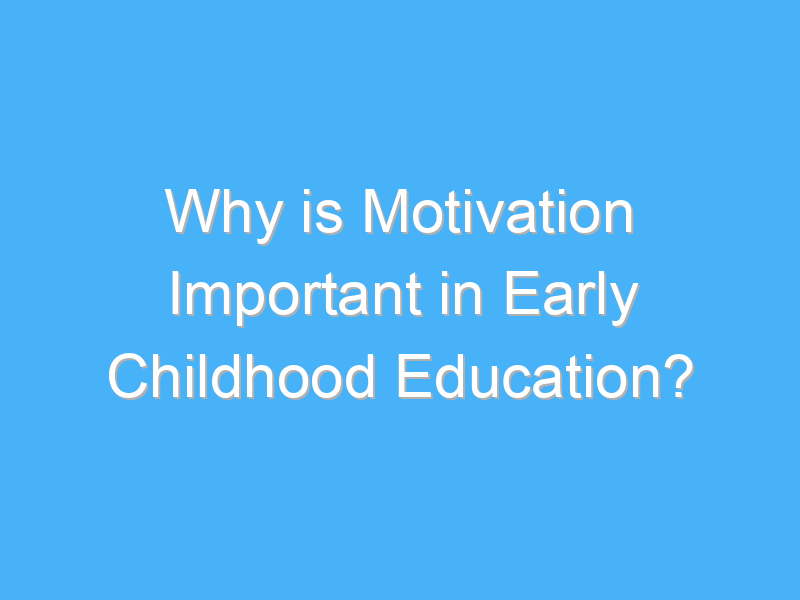 why is motivation important in early childhood education 2388 1