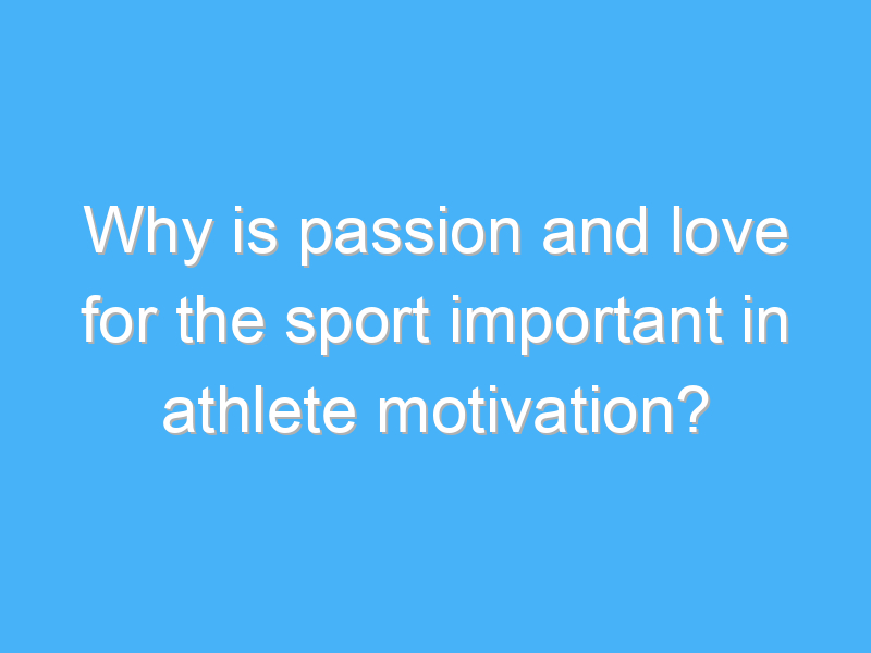 why is passion and love for the sport important in athlete motivation 2262