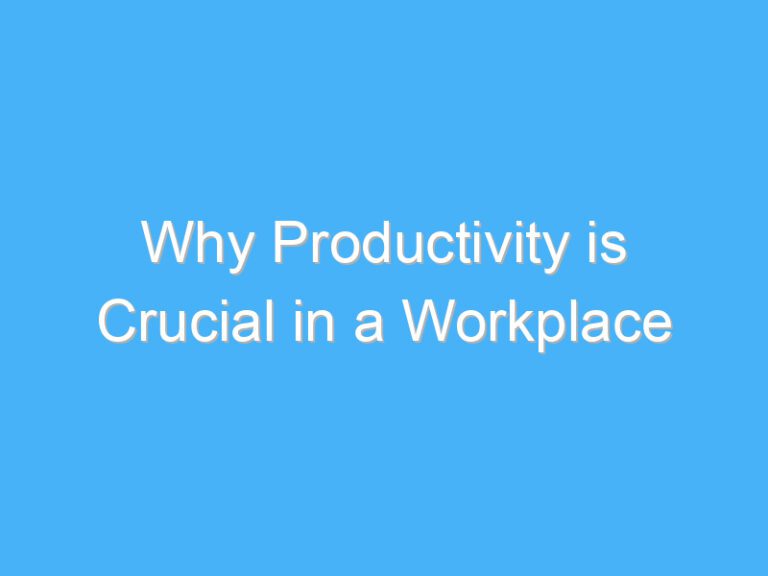 Why Productivity is Crucial in a Workplace