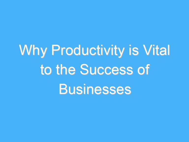 Why Productivity is Vital to the Success of Businesses