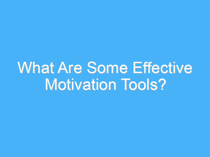what are some effective motivation tools 7917