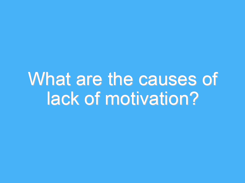 what are the causes of lack of motivation 8058